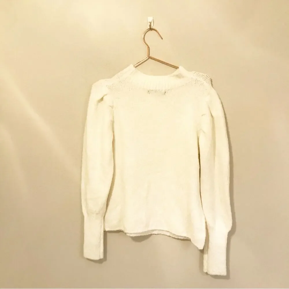 Love Tree White Mock Neck Cozy Pullover - Size Large